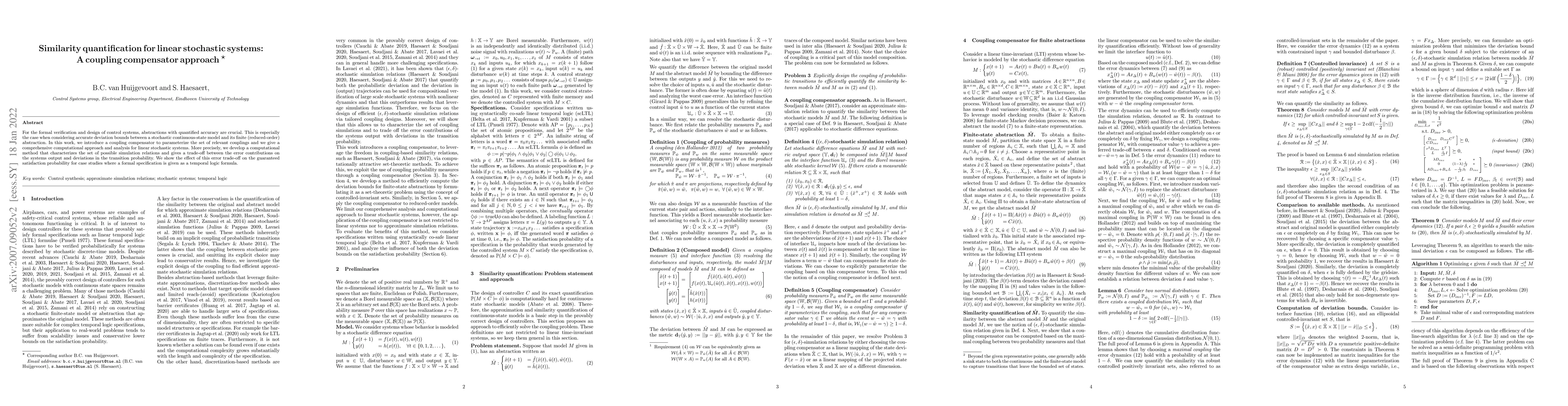 Thumbnail for Similarity quantification for linear stochastic systems: A coupling
  compensator approach