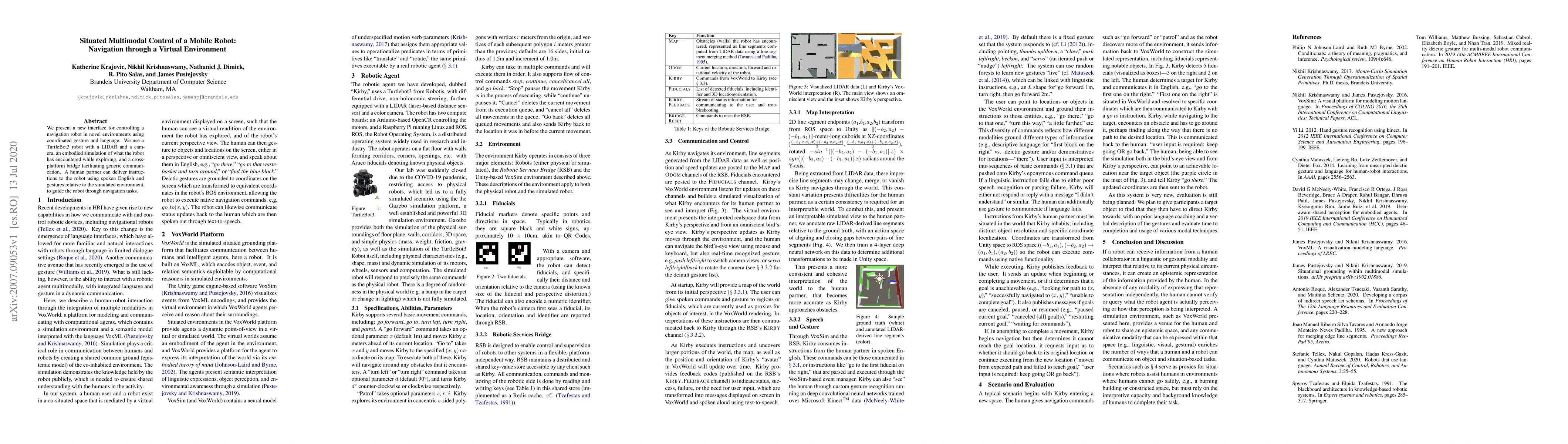 Thumbnail for Situated Multimodal Control of a Mobile Robot: Navigation through a
  Virtual Environment