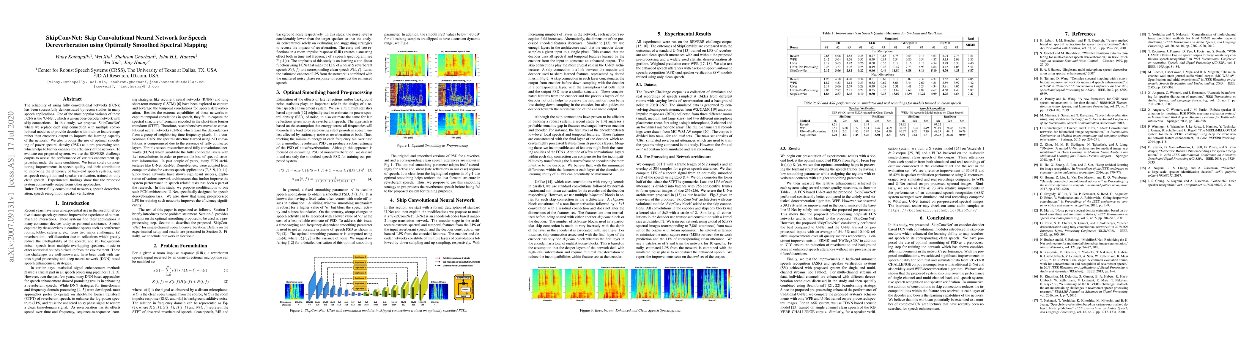 Thumbnail for SkipConvNet: Skip Convolutional Neural Network for Speech
  Dereverberation using Optimally Smoothed Spectral Mapping