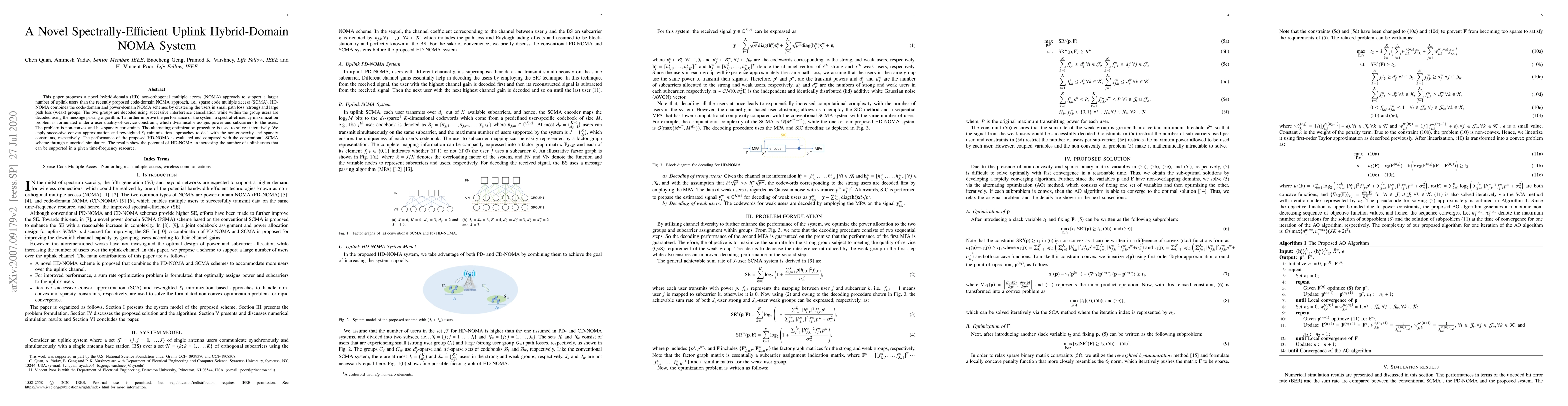 Thumbnail for A Novel Spectrally-Efficient Uplink Hybrid-Domain NOMA System