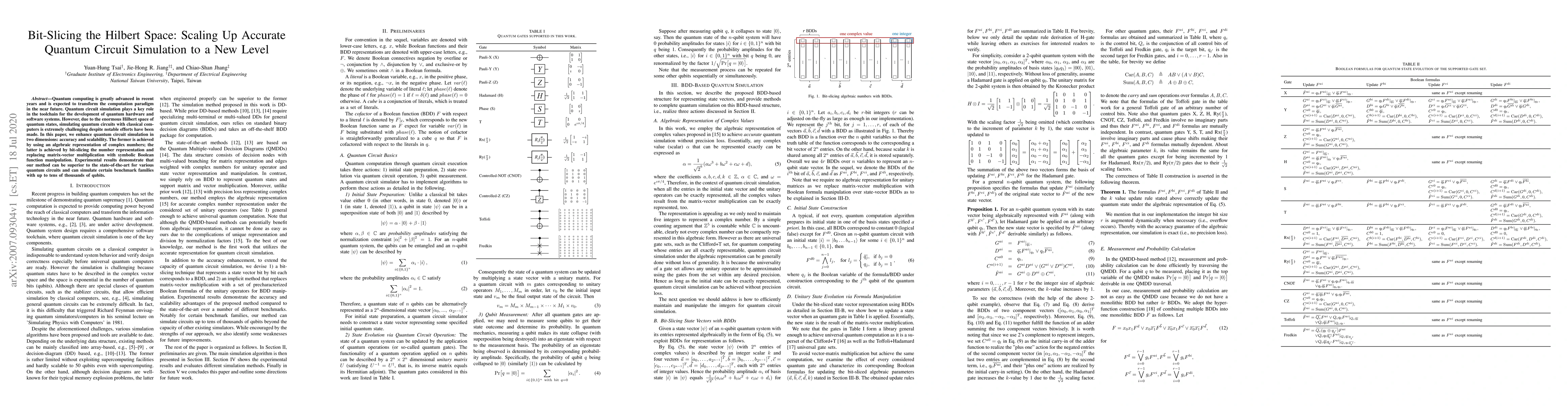 Thumbnail for Bit-Slicing the Hilbert Space: Scaling Up Accurate Quantum Circuit
  Simulation to a New Level