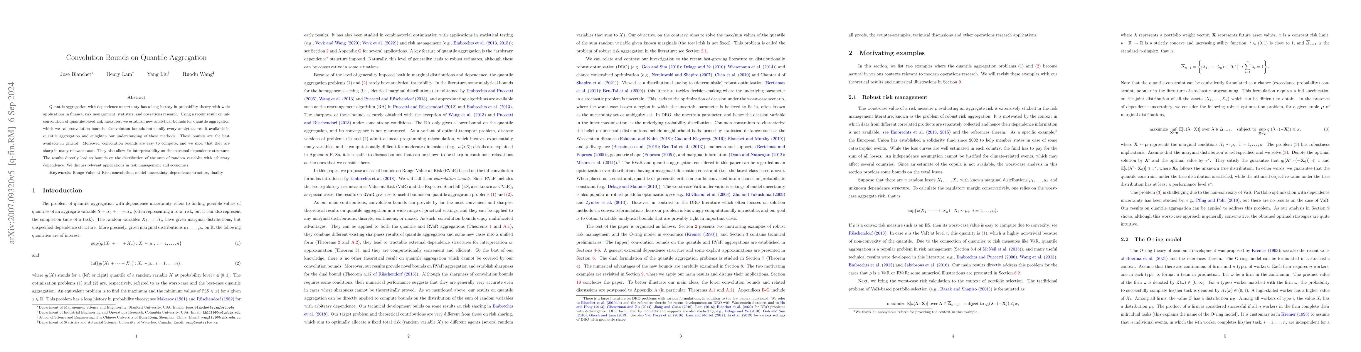 Thumbnail for Convolution Bounds on Quantile Aggregation