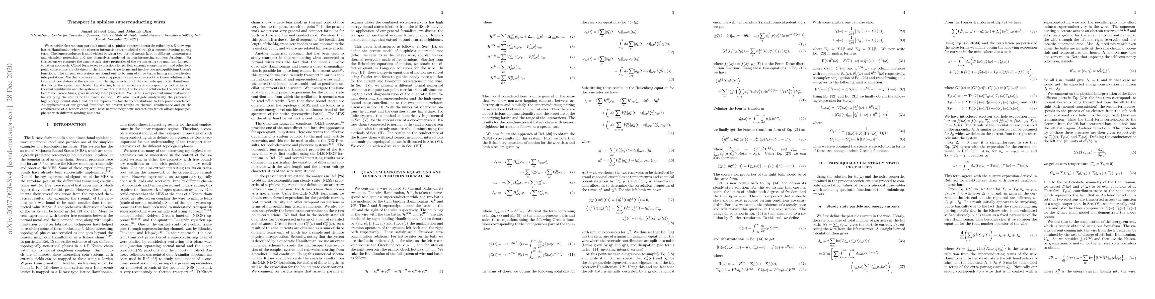 Thumbnail for Transport in spinless superconducting wires