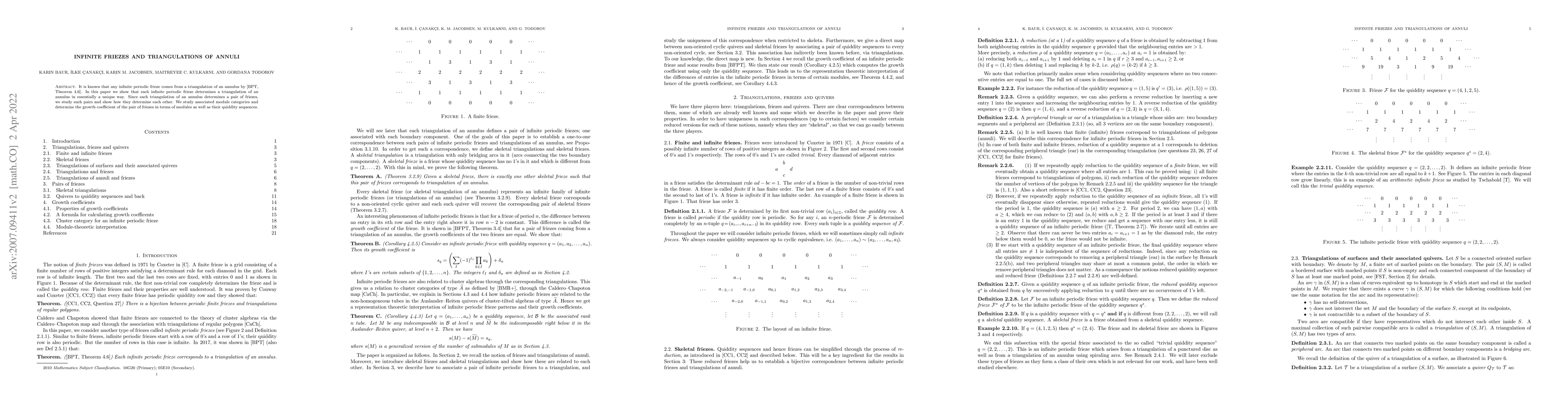 Thumbnail for Infinite friezes and triangulations of annuli
