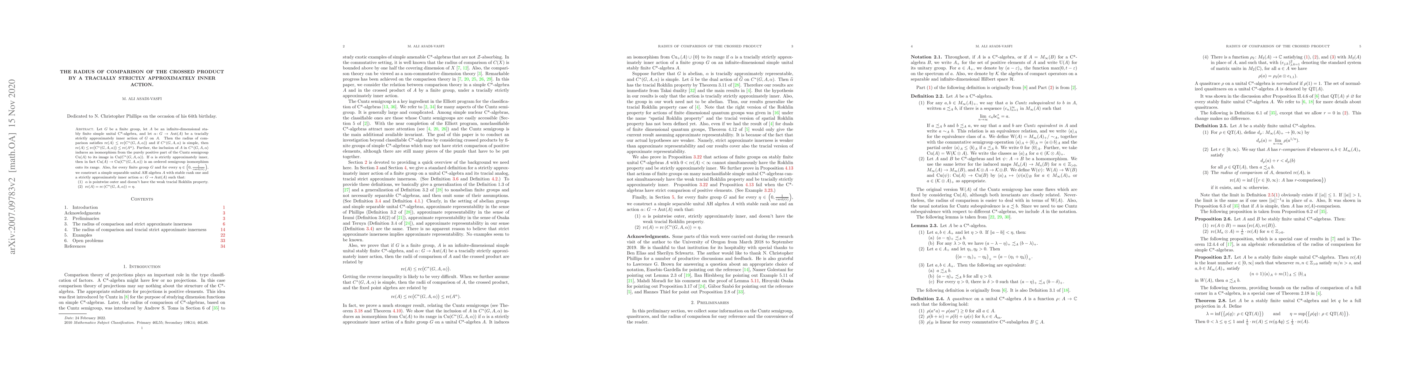 Thumbnail for The radius of comparison of the crossed product by a tracially strictly
  approximately inner action
