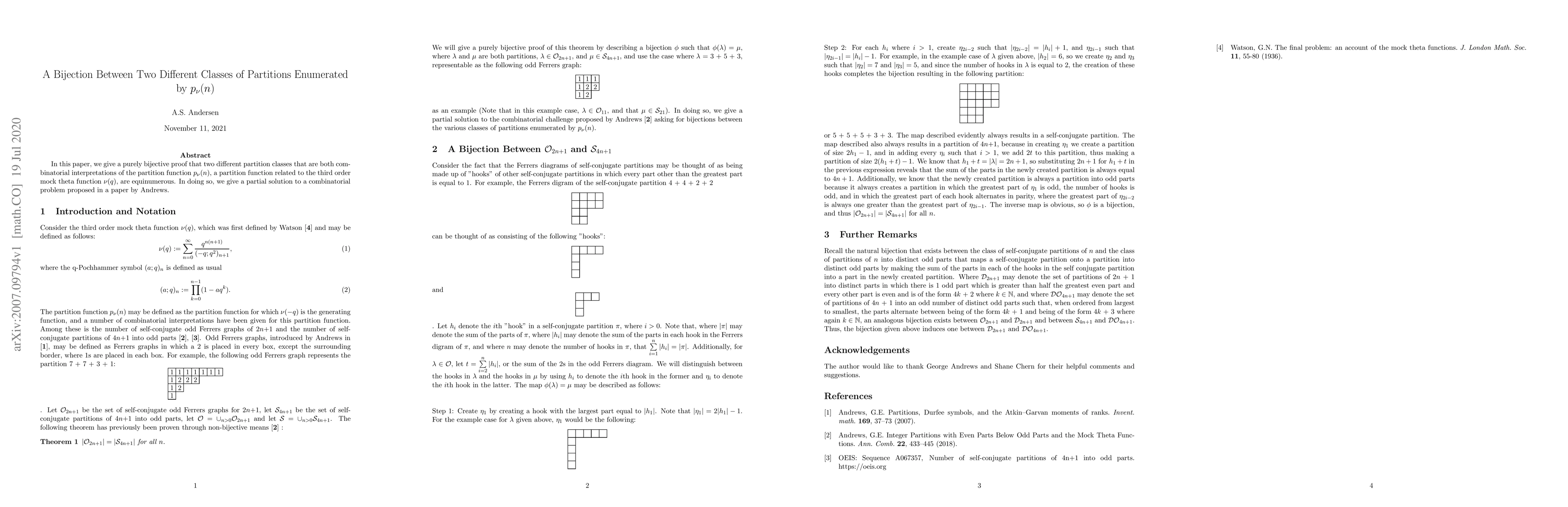 Thumbnail for A Bijection Between Two Different Classes of Partitions Enumerated by
  $p_\nu(n)$