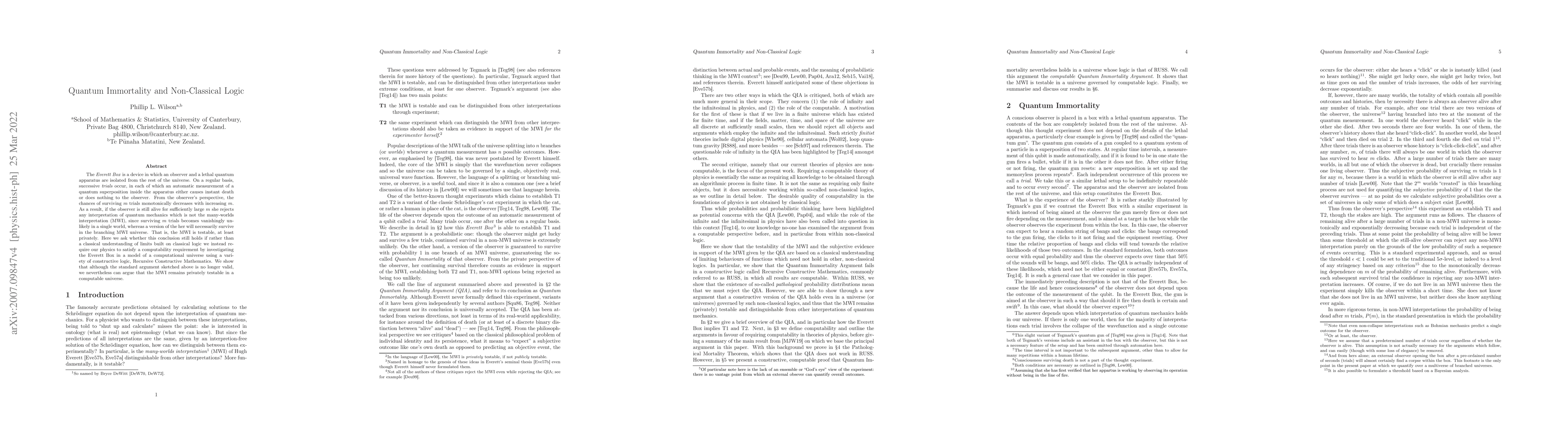 Thumbnail for Quantum Immortality and Non-Classical Logic