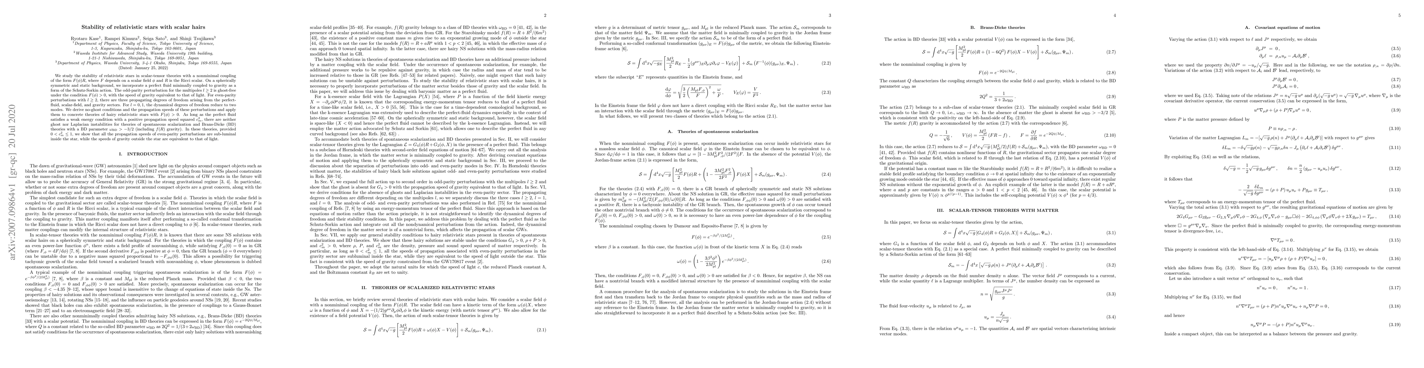 Thumbnail for Stability of relativistic stars with scalar hairs