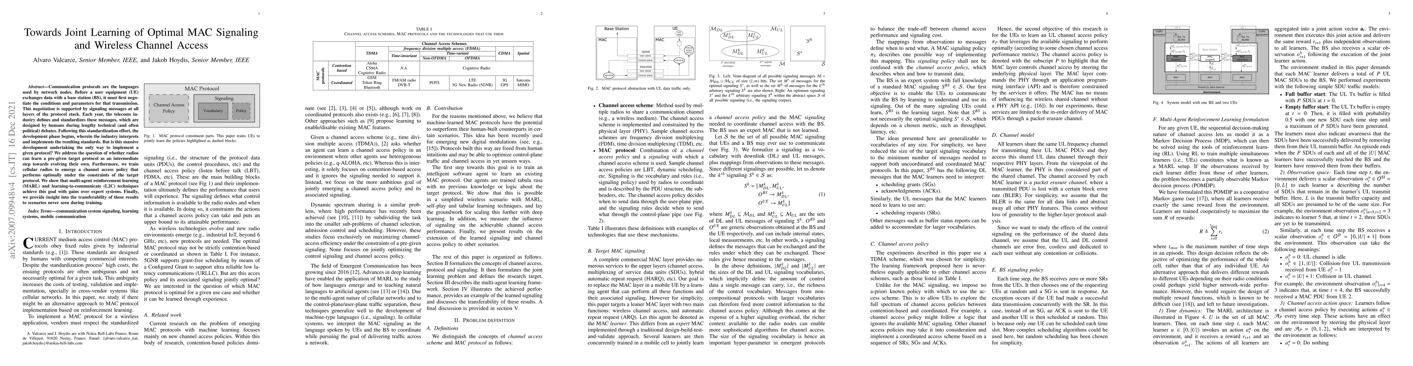 Thumbnail for Towards Joint Learning of Optimal MAC Signaling and Wireless Channel
  Access