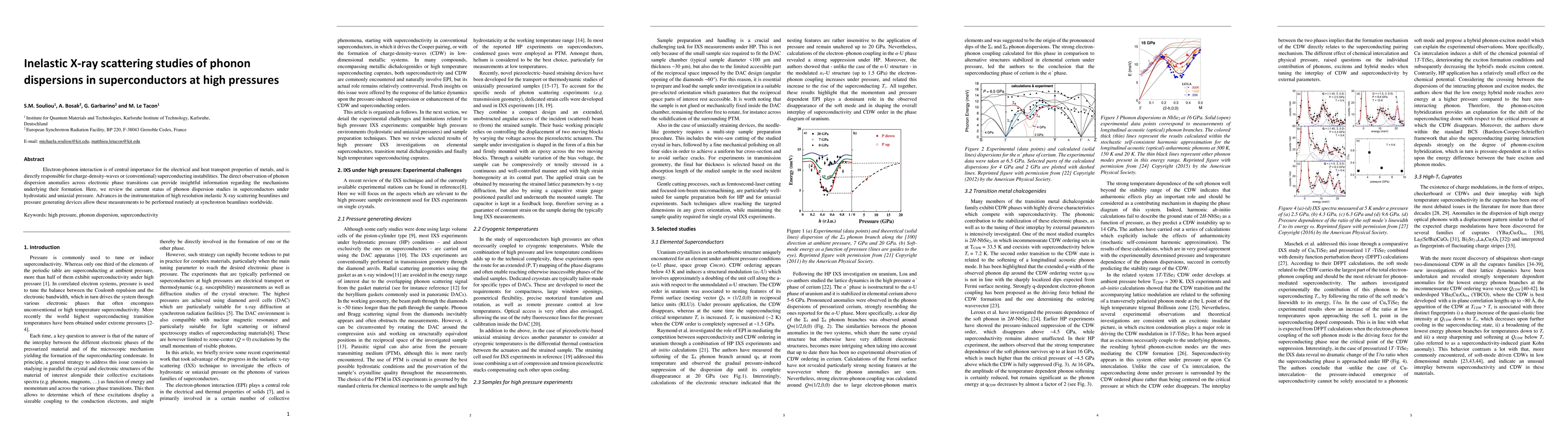 Thumbnail for Inelastic X-ray scattering studies of phonon dispersions in
  superconductors at high pressures