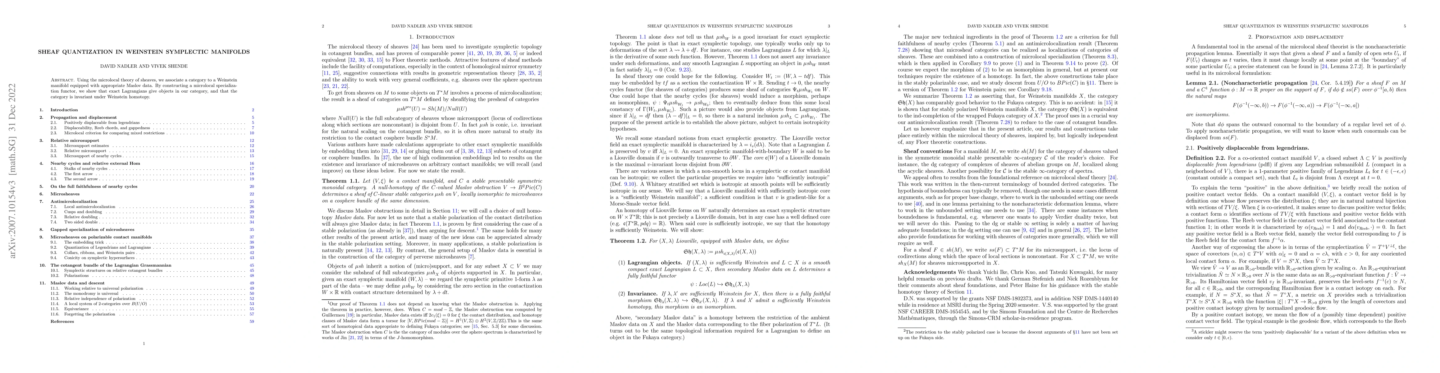 Thumbnail for Sheaf quantization in Weinstein symplectic manifolds