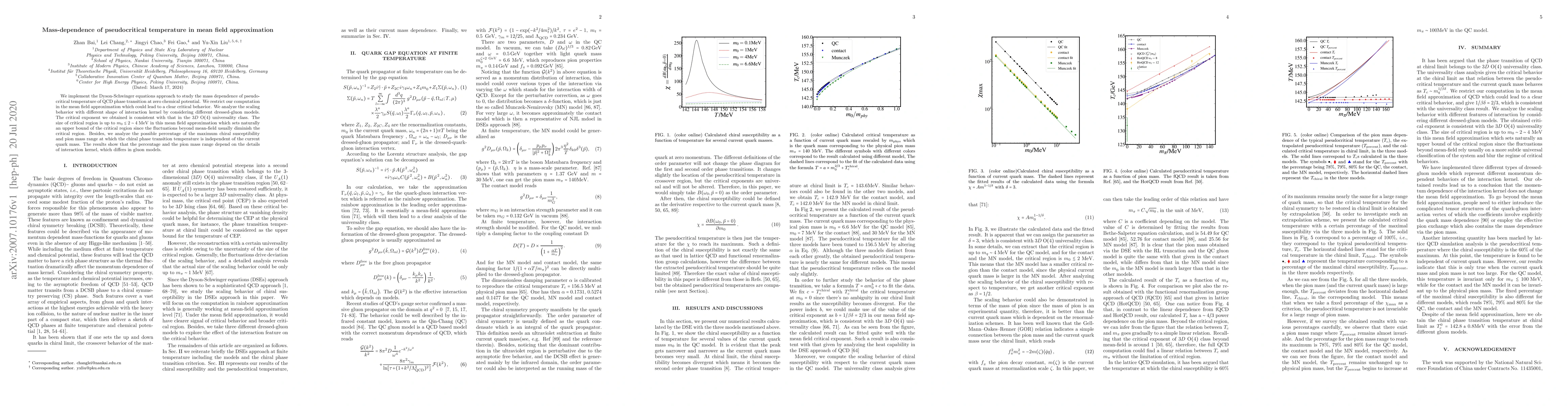 Thumbnail for Mass-dependence of pseudocritical temperature in mean field
  approximation