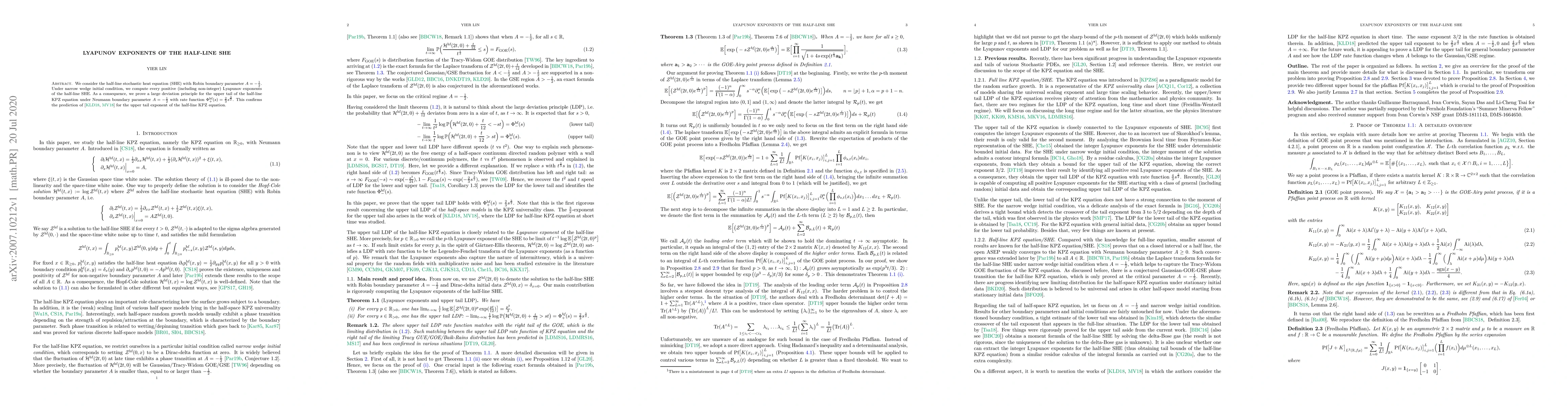 Thumbnail for Lyapunov exponents of the half-line SHE