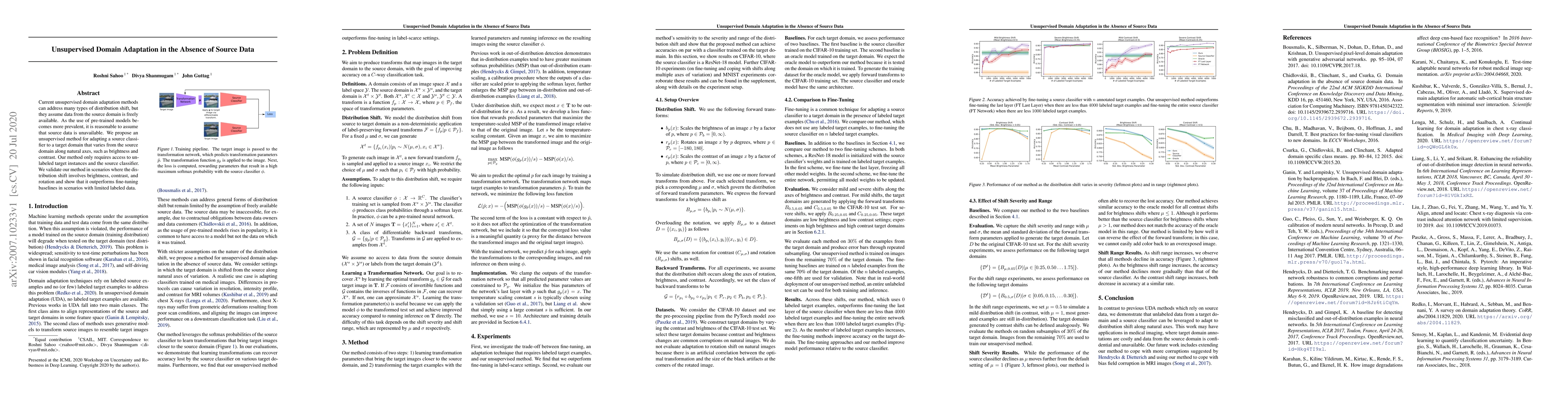 Thumbnail for Unsupervised Domain Adaptation in the Absence of Source Data