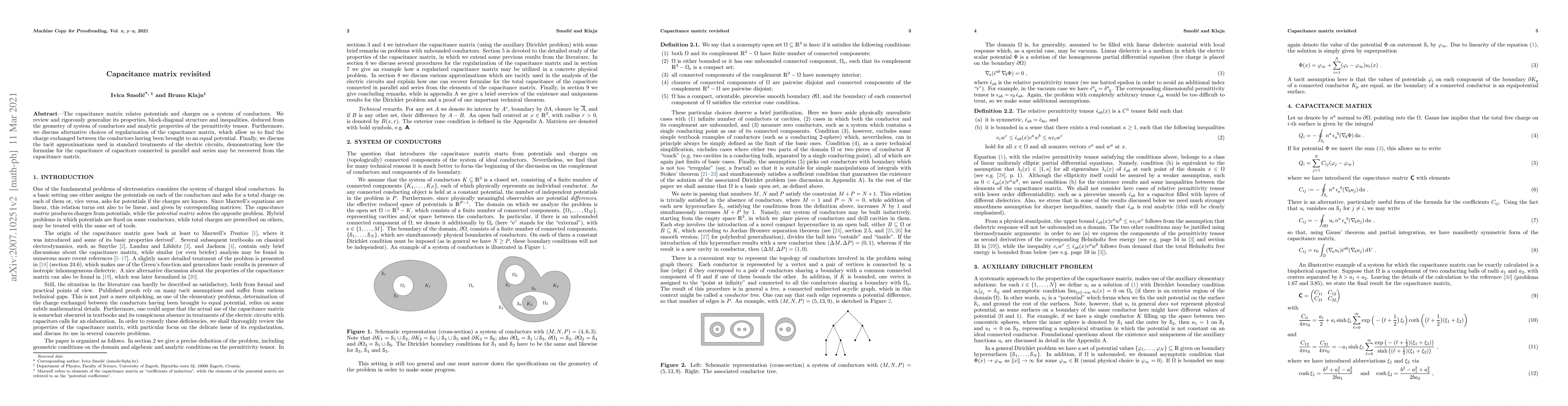 Thumbnail for Capacitance matrix revisited