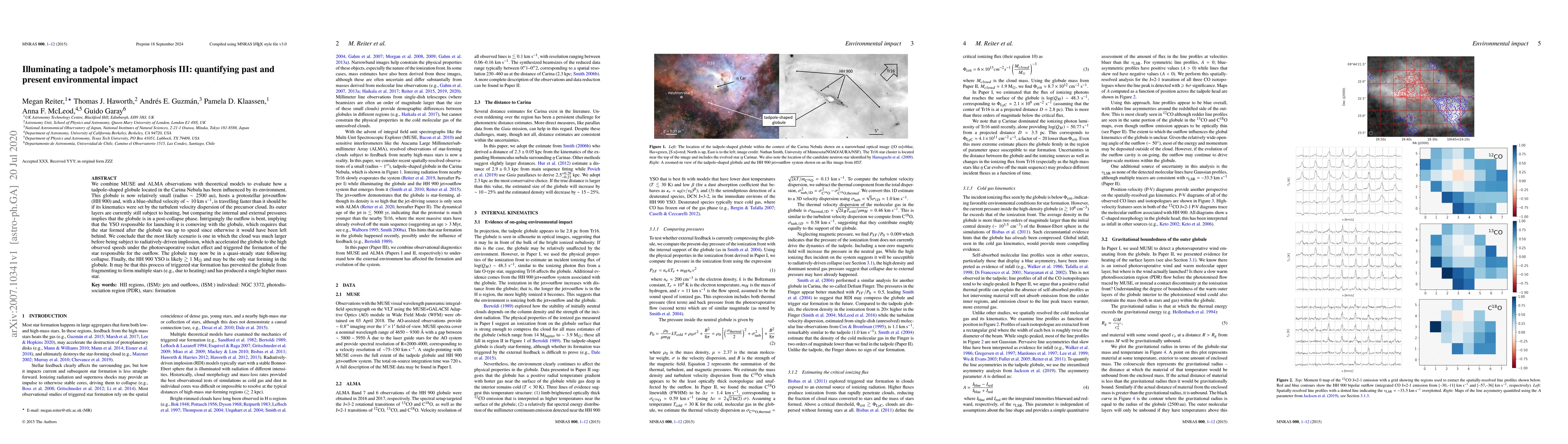 Thumbnail for Illuminating a tadpole's metamorphosis III: quantifying past and present
  environmental impact