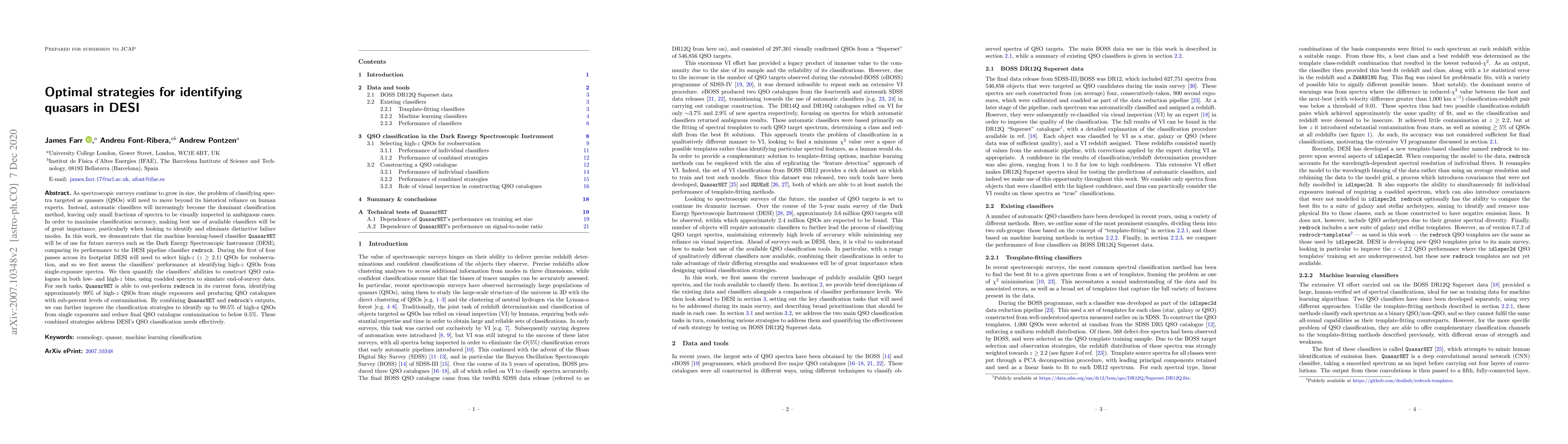 Thumbnail for Optimal strategies for identifying quasars in DESI