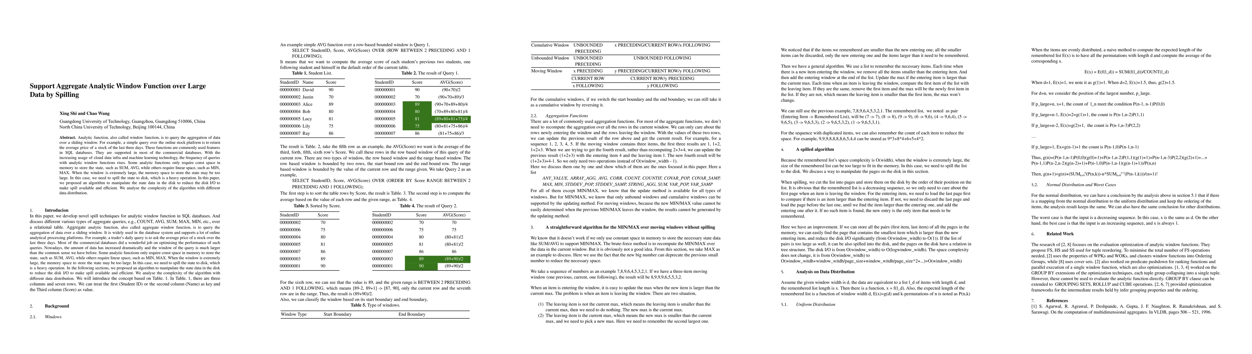Thumbnail for Support Aggregate Analytic Window Function over Large Data by Spilling