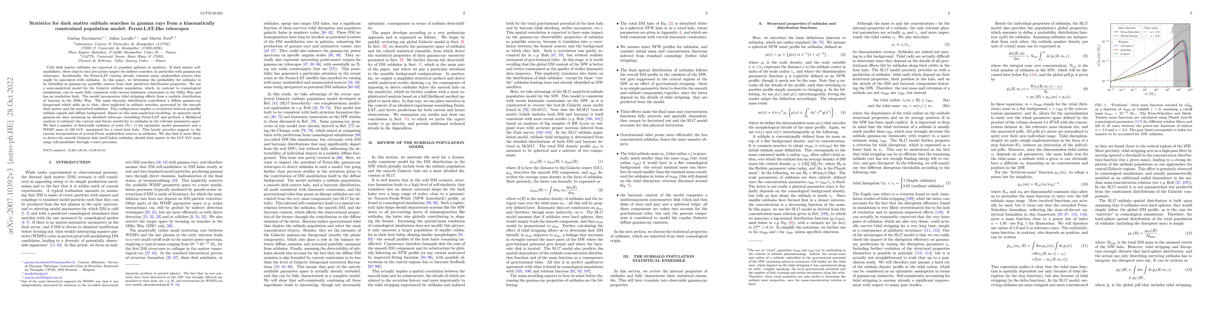 Thumbnail for Statistics for dark matter subhalo searches in gamma rays from a
  kinematically constrained population model: Fermi-LAT-like telescopes