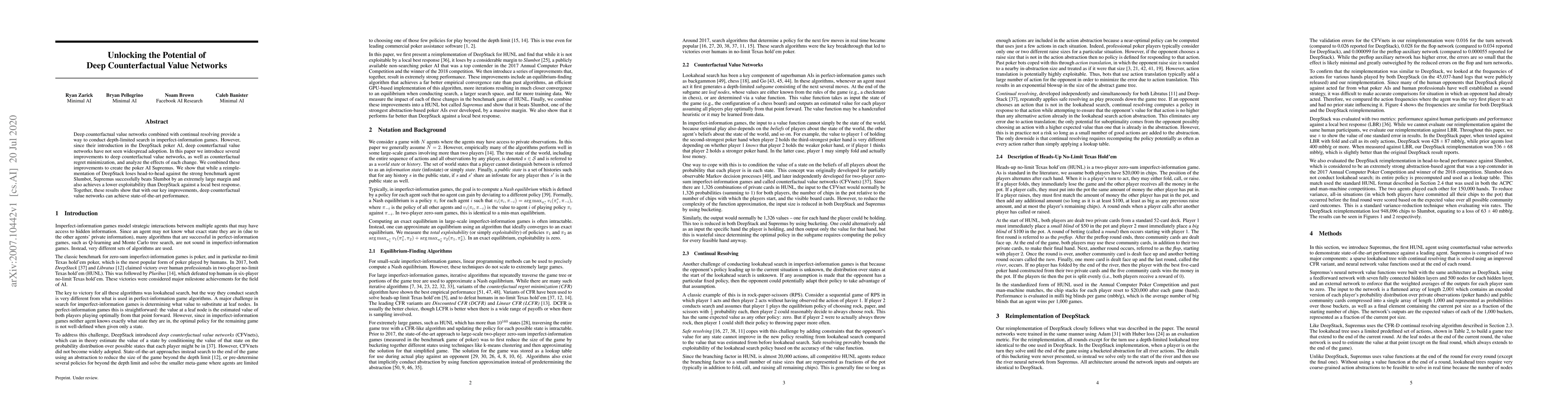 Thumbnail for Unlocking the Potential of Deep Counterfactual Value Networks