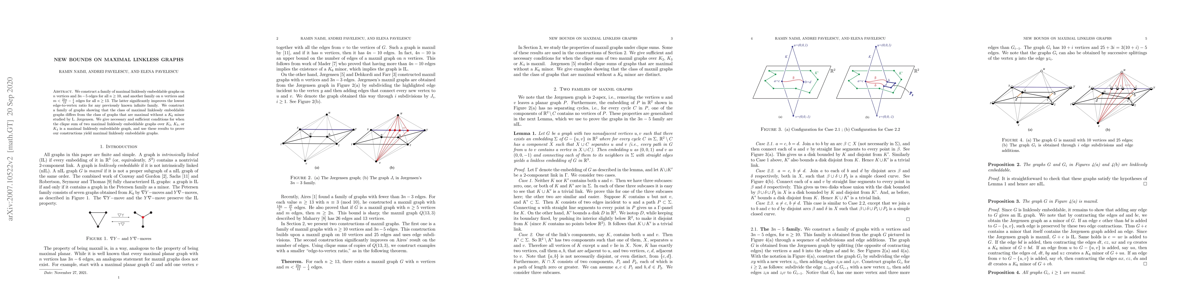 Thumbnail for New bounds on maximal linkless graphs