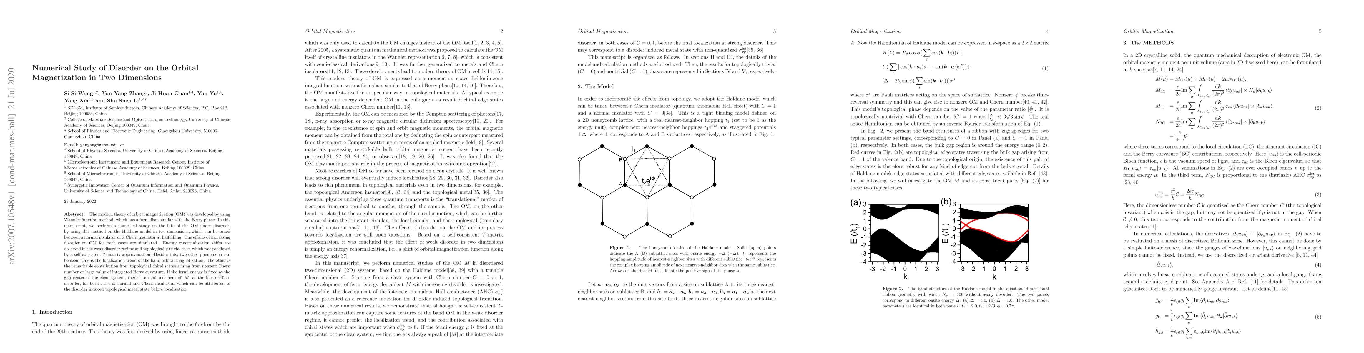 Thumbnail for Numerical Study of Disorder on the Orbital Magnetization in Two
  Dimensions