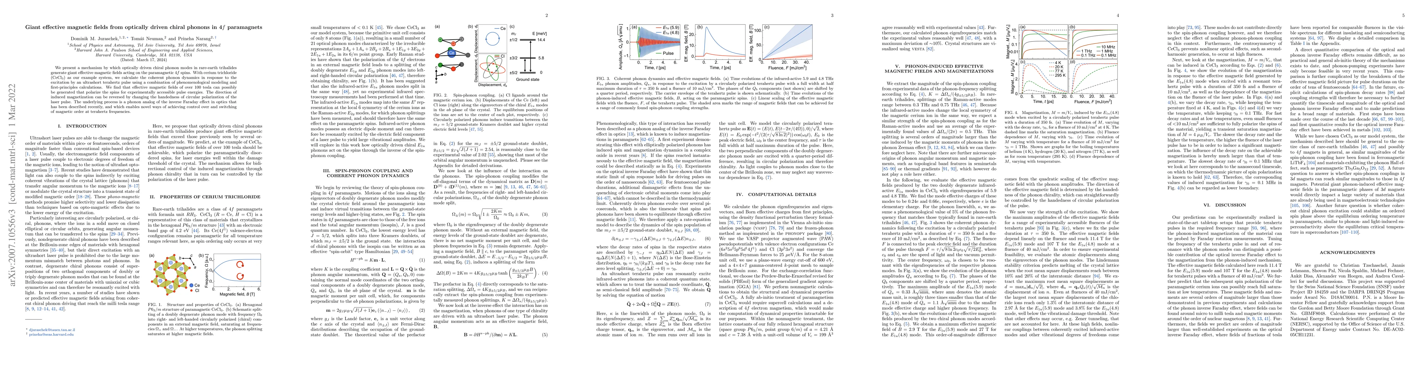 Thumbnail for Giant effective magnetic fields from optically driven chiral phonons in
  4$f$ paramagnets
