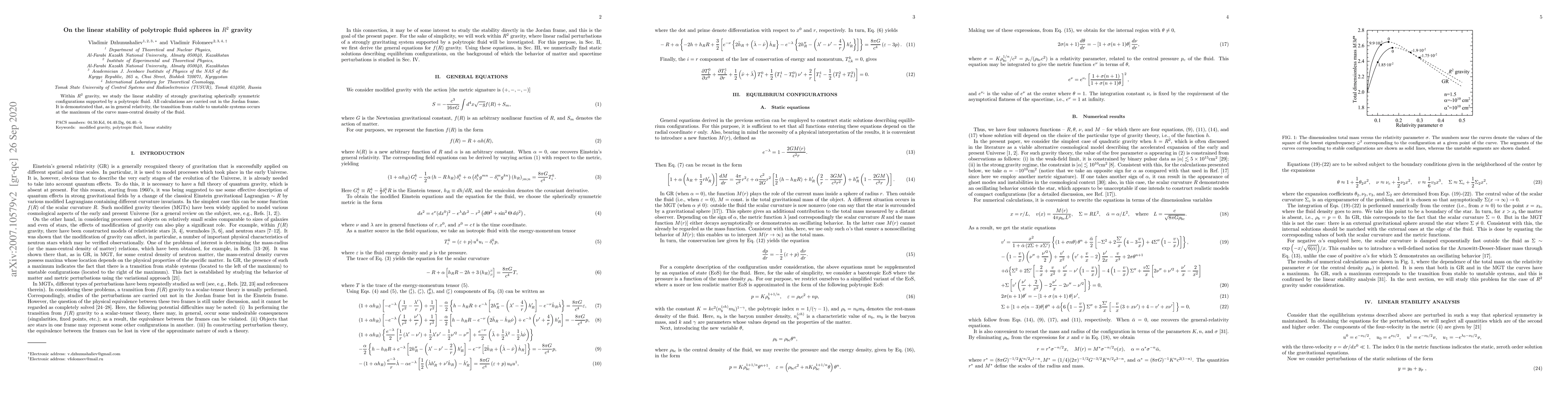Thumbnail for On the linear stability of polytropic fluid spheres in $R^2$ gravity