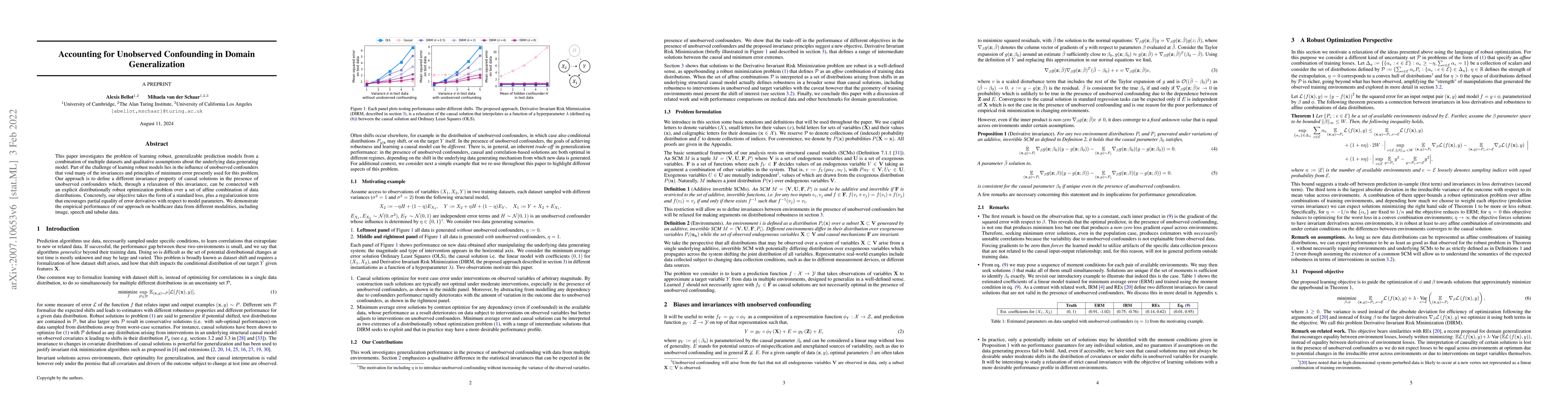 Thumbnail for Accounting for Unobserved Confounding in Domain Generalization