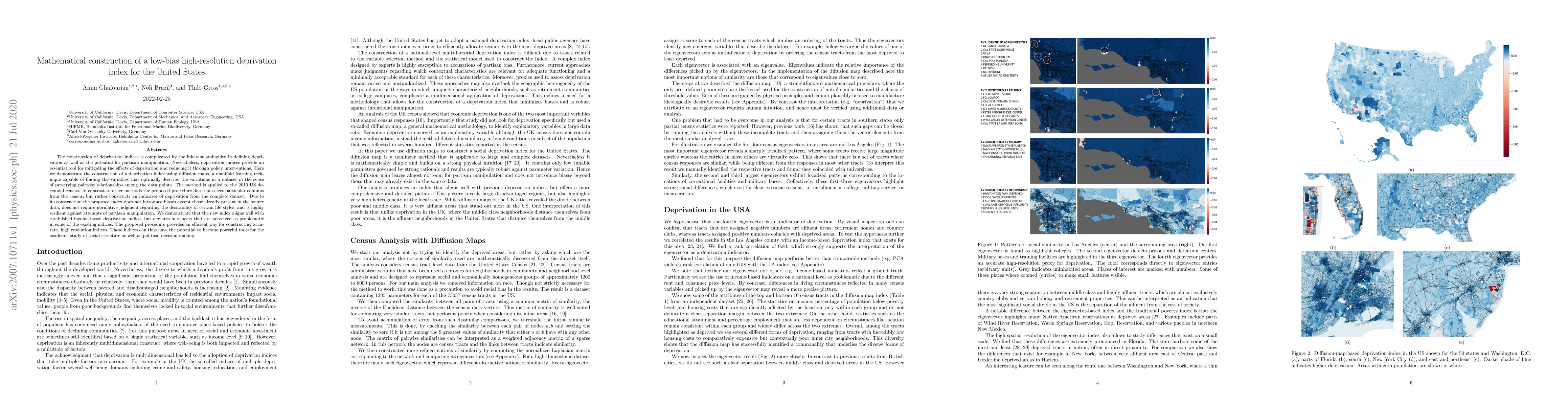 Thumbnail for Mathematical construction of a low-bias high-resolution deprivation
  index for the United States