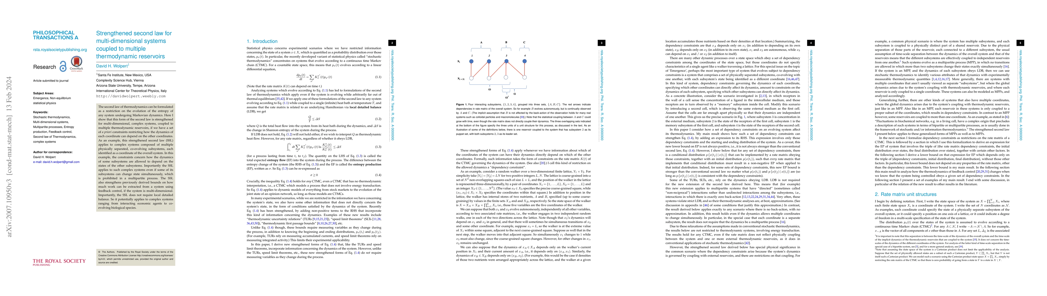 Thumbnail for Strengthened second law for multi-dimensional systems coupled to
  multiple thermodynamic reservoirs