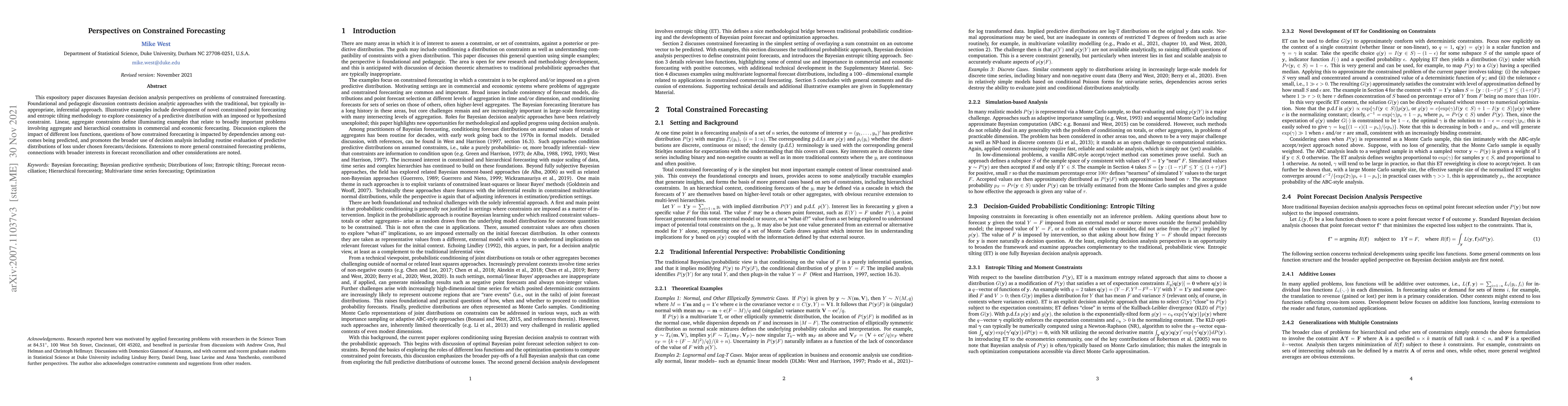 Thumbnail for Perspectives on Constrained Forecasting