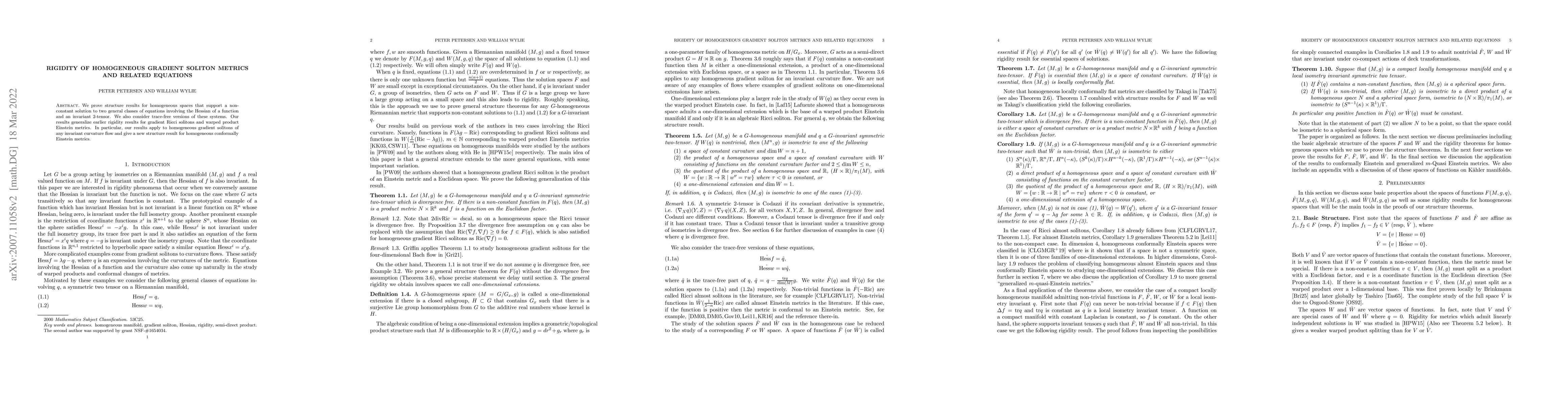 Thumbnail for Rigidity of Homogeneous Gradient Soliton Metrics and Related Equations