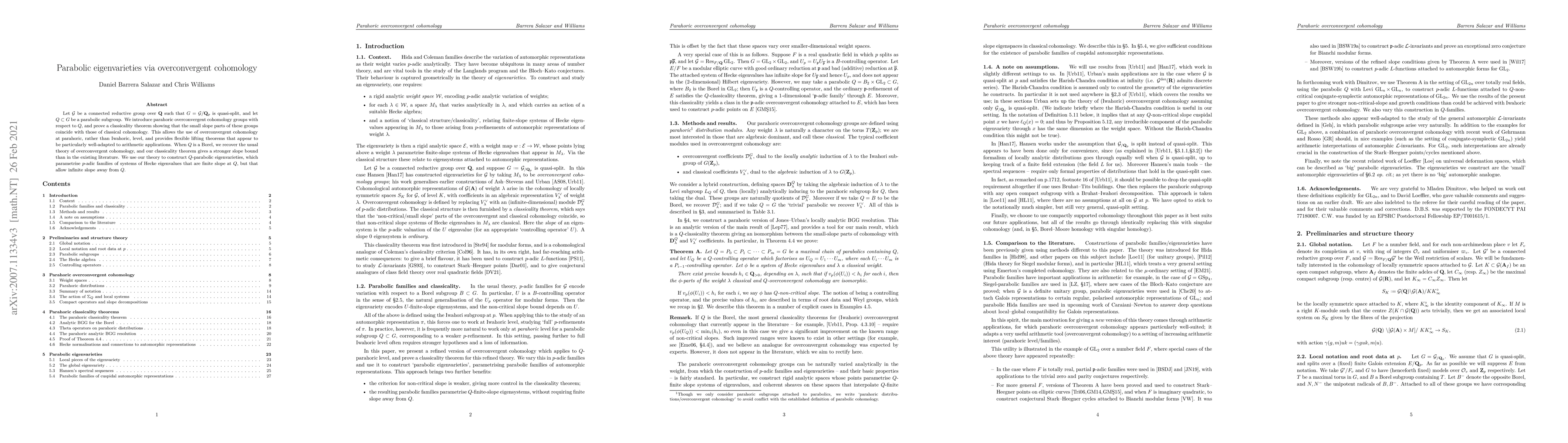 Thumbnail for Parabolic eigenvarieties via overconvergent cohomology