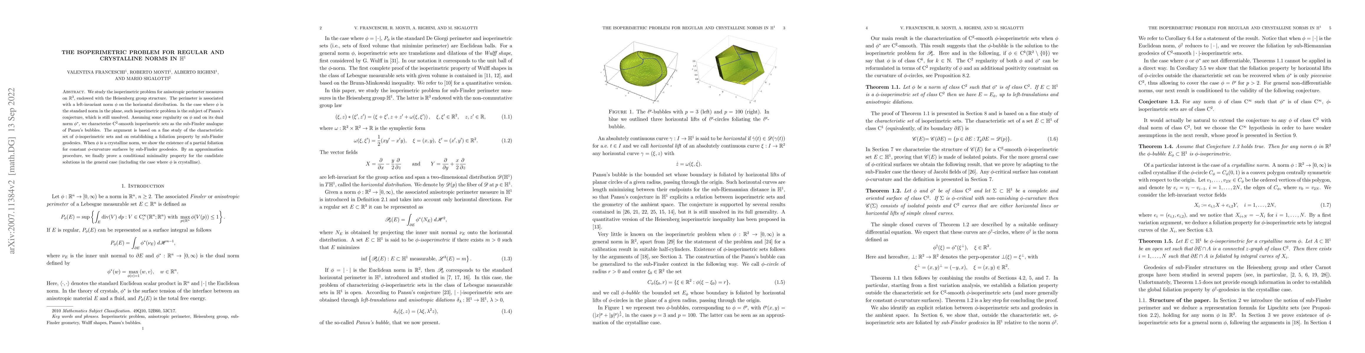Thumbnail for The isoperimetric problem for regular and crystalline norms in $\mathbb
  H^1$