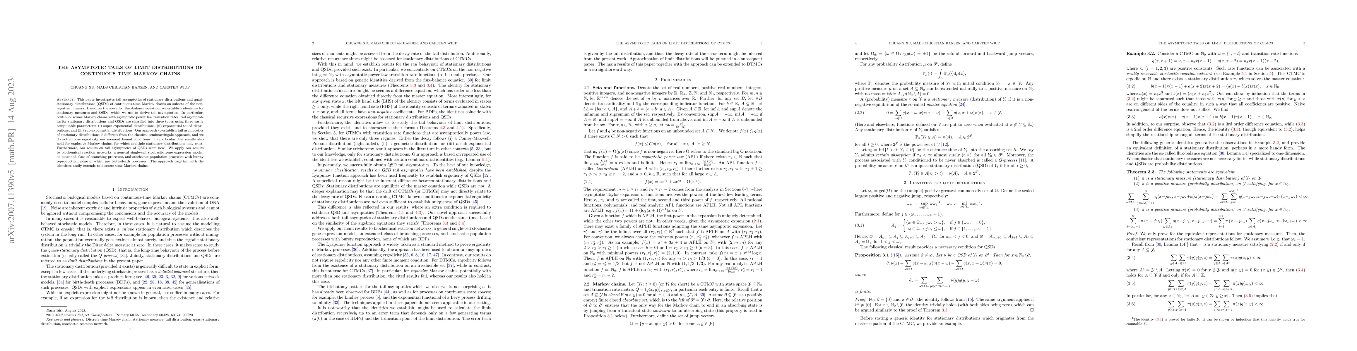 Thumbnail for The asymptotic tails of limit distributions of continuous time Markov
  chains
