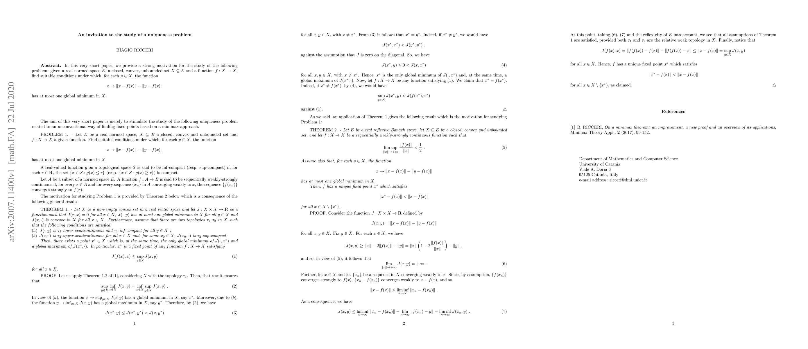 Thumbnail for An invitation to the study of a uniqueness problem