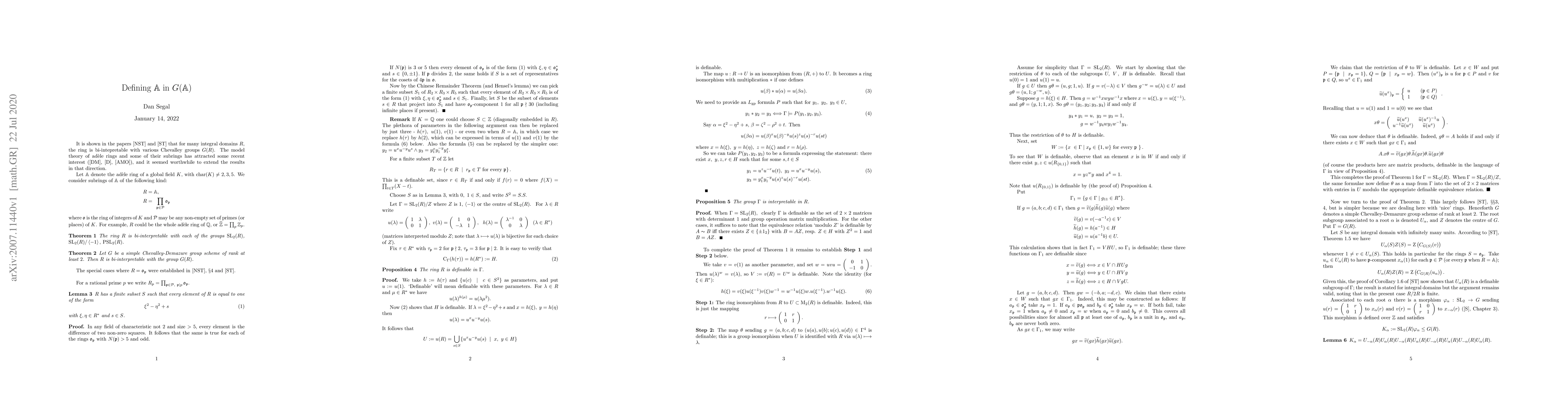 Thumbnail for Defining $\mathbb{A}$ in $G(\mathbb{A})$