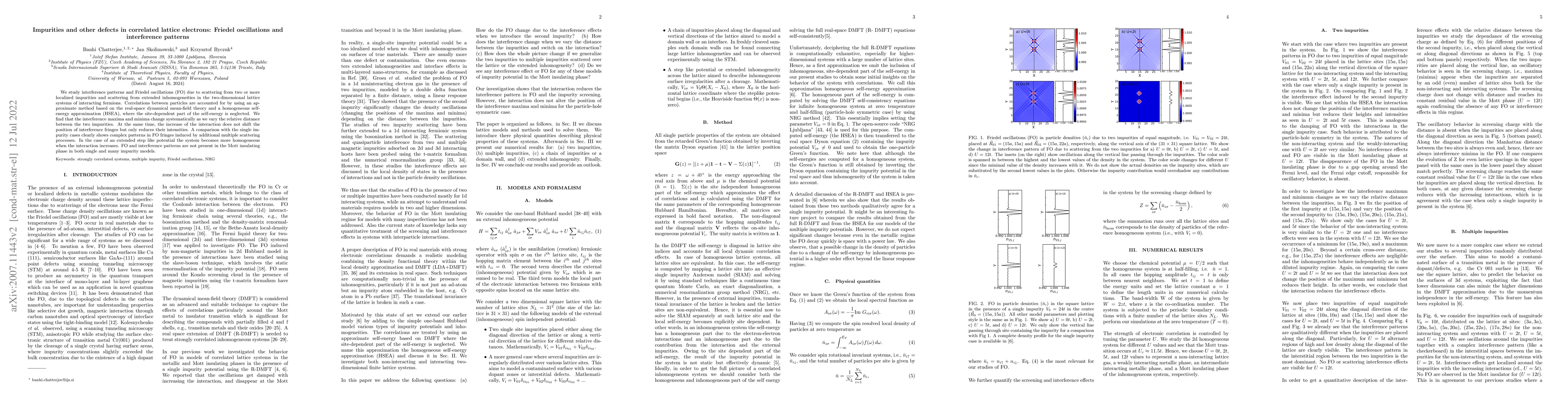 Thumbnail for Impurities and other defects in correlated lattice electrons: Friedel
  oscillations and interference patterns
