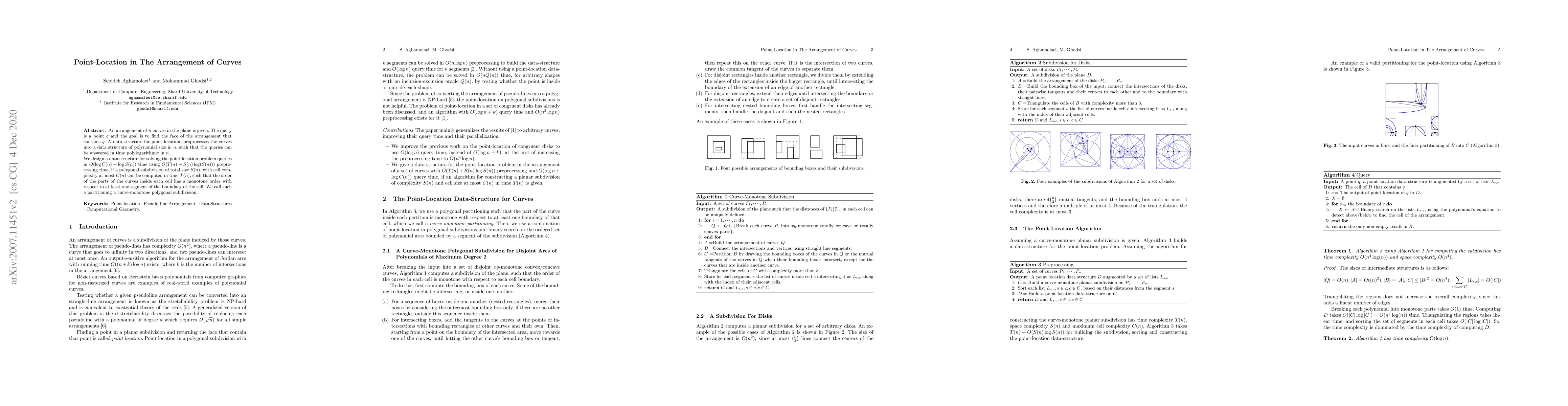Thumbnail for Point-Location in The Arrangement of Curves