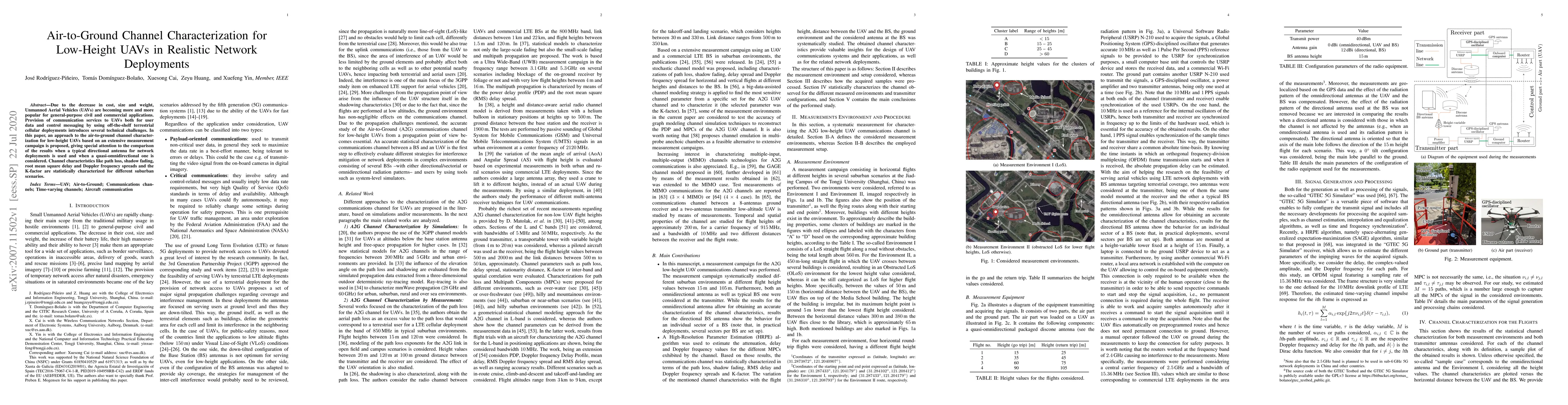Thumbnail for Air-to-Ground Channel Characterization for Low-Height UAVs in Realistic
  Network Deployments