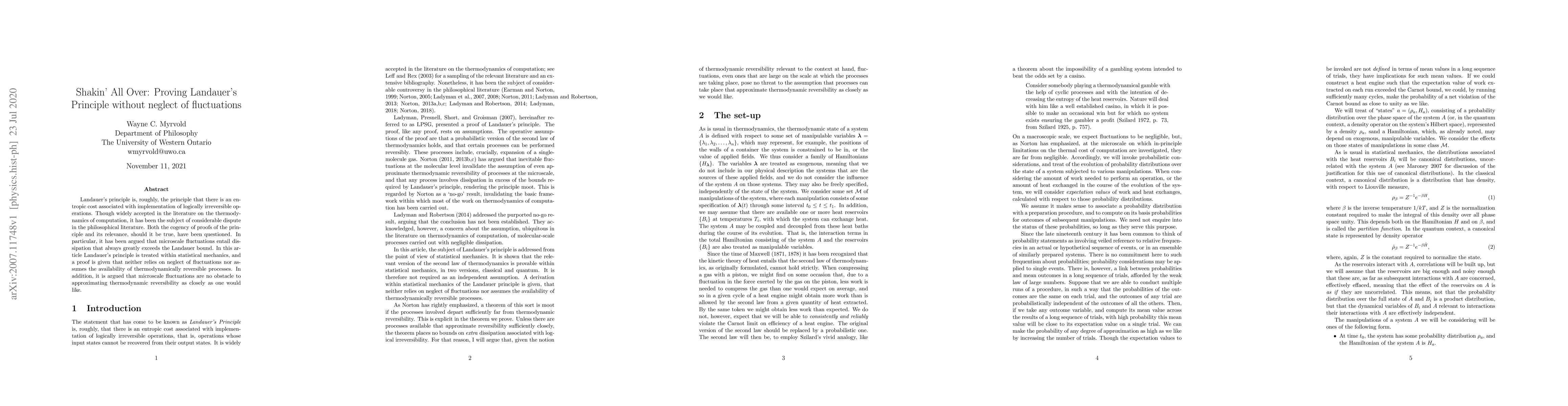 Thumbnail for Shakin' All Over: Proving Landauer's Principle without neglect of
  fluctuations
