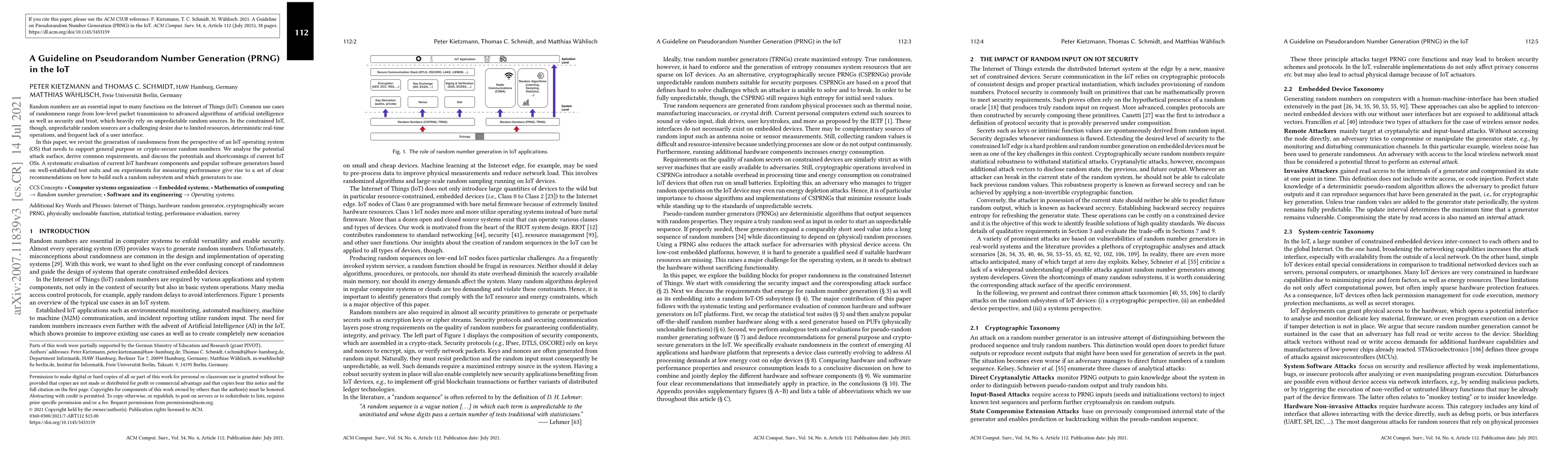 Thumbnail for A Guideline on Pseudorandom Number Generation (PRNG) in the IoT
