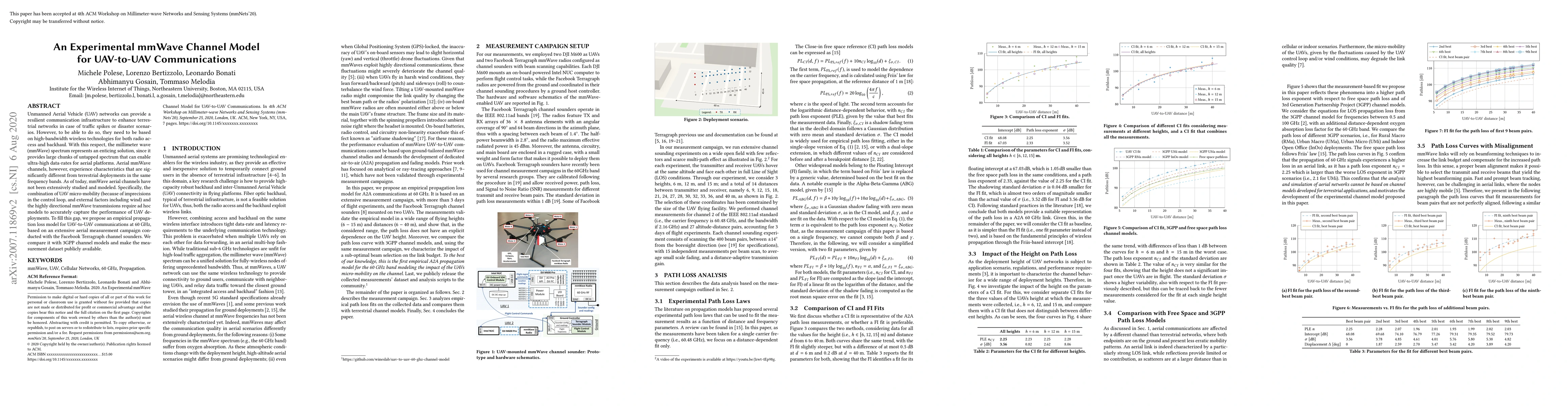Thumbnail for An Experimental mmWave Channel Model for UAV-to-UAV Communications