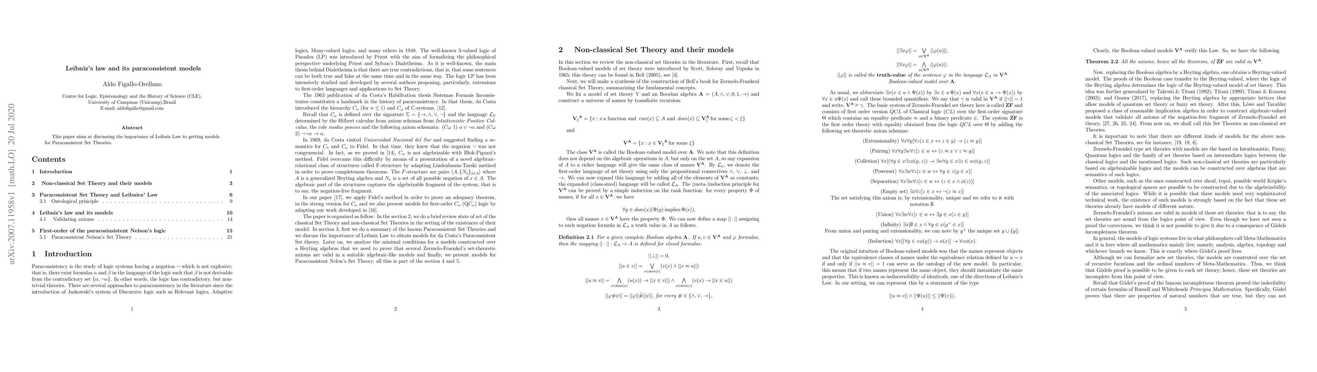 Thumbnail for Leibniz's law and its paraconsistent models