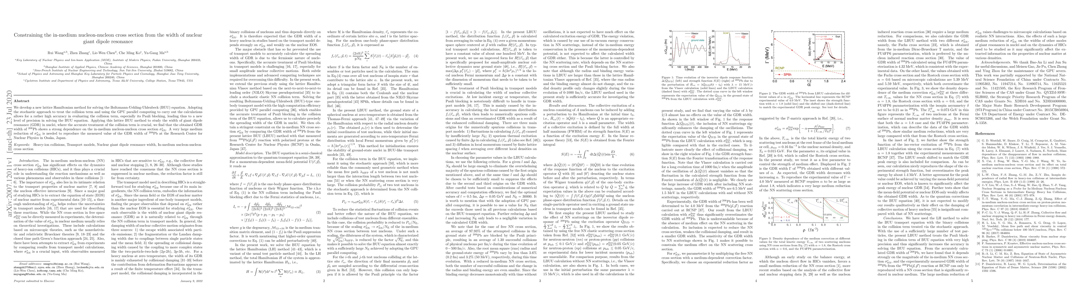 Thumbnail for Constraining the in-medium nucleon-nucleon cross section from the width
  of nuclear giant dipole resonance