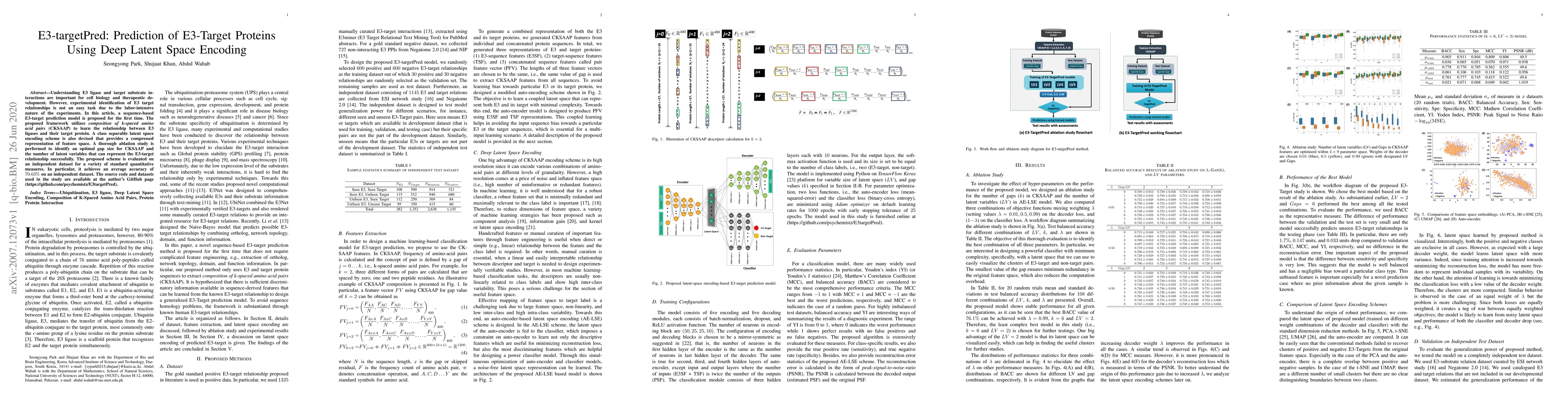 Thumbnail for E3-targetPred: Prediction of E3-Target Proteins Using Deep Latent Space
  Encoding