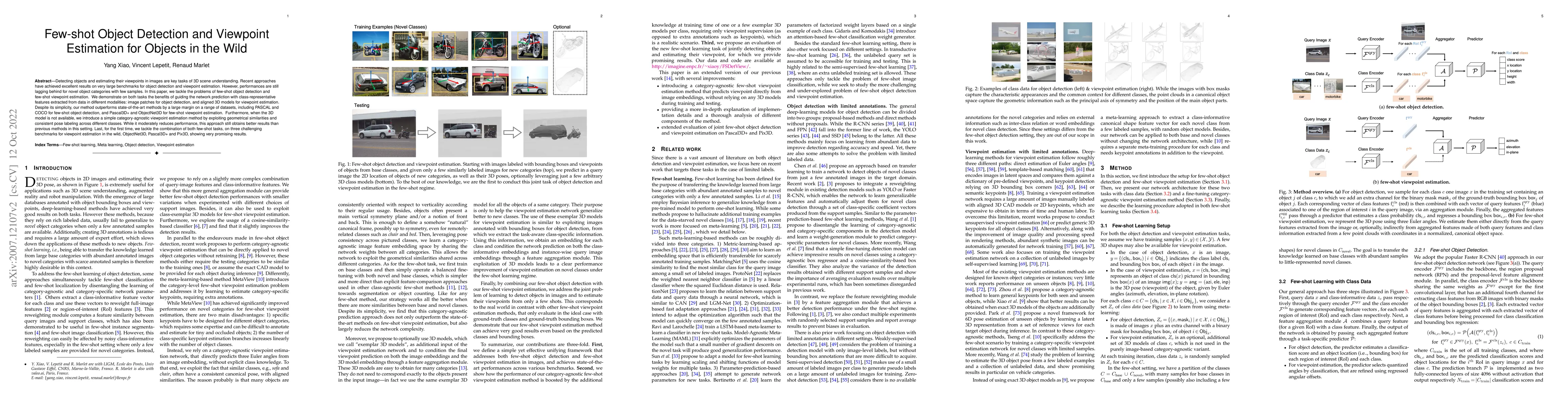 Thumbnail for Few-Shot Object Detection and Viewpoint Estimation for Objects in the
  Wild