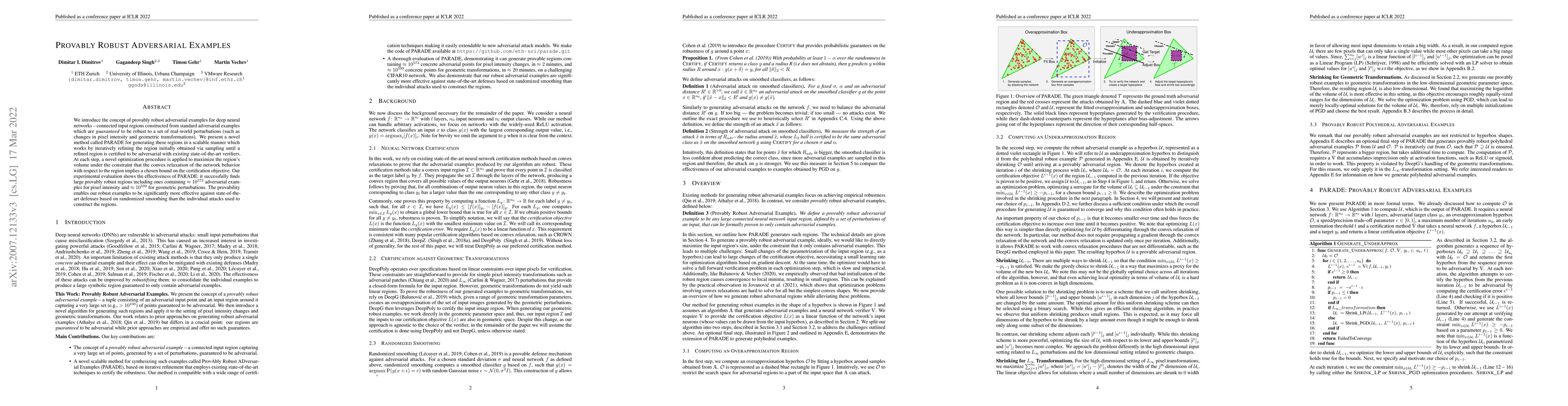 Thumbnail for Provably Robust Adversarial Examples
