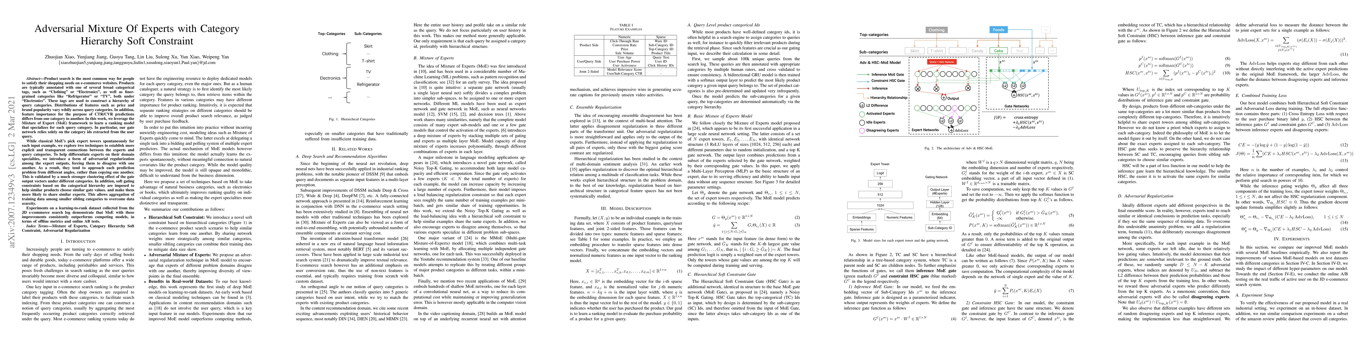 Thumbnail for Adversarial Mixture Of Experts with Category Hierarchy Soft Constraint